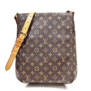 Authentic  Louis Vuitton Musette Brown Monogram Shoulder Bag LCMON293-121525